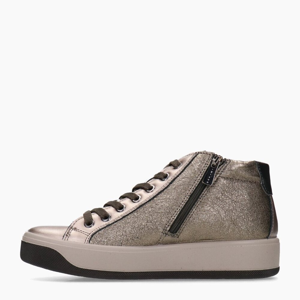 NWOT IGI&CO Sneakers with Golden Leather and Silver Glitter Detail Size EU 38 - Picture 3 of 11